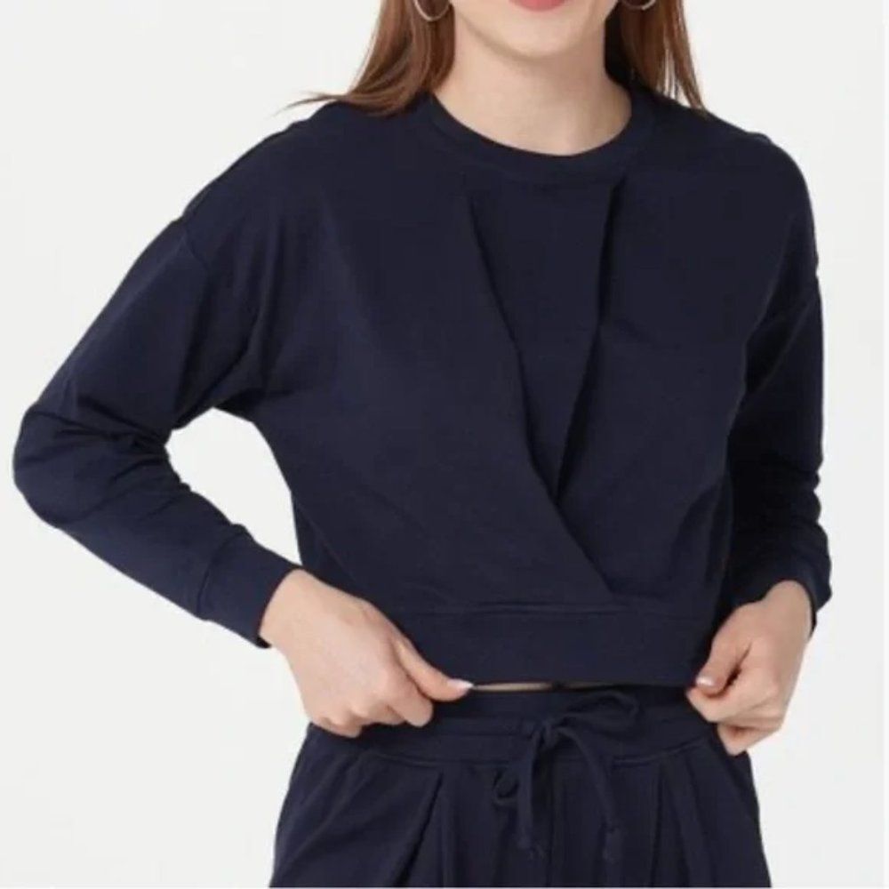 Bishop + Young Crop Pleat Front Sweatshirt S